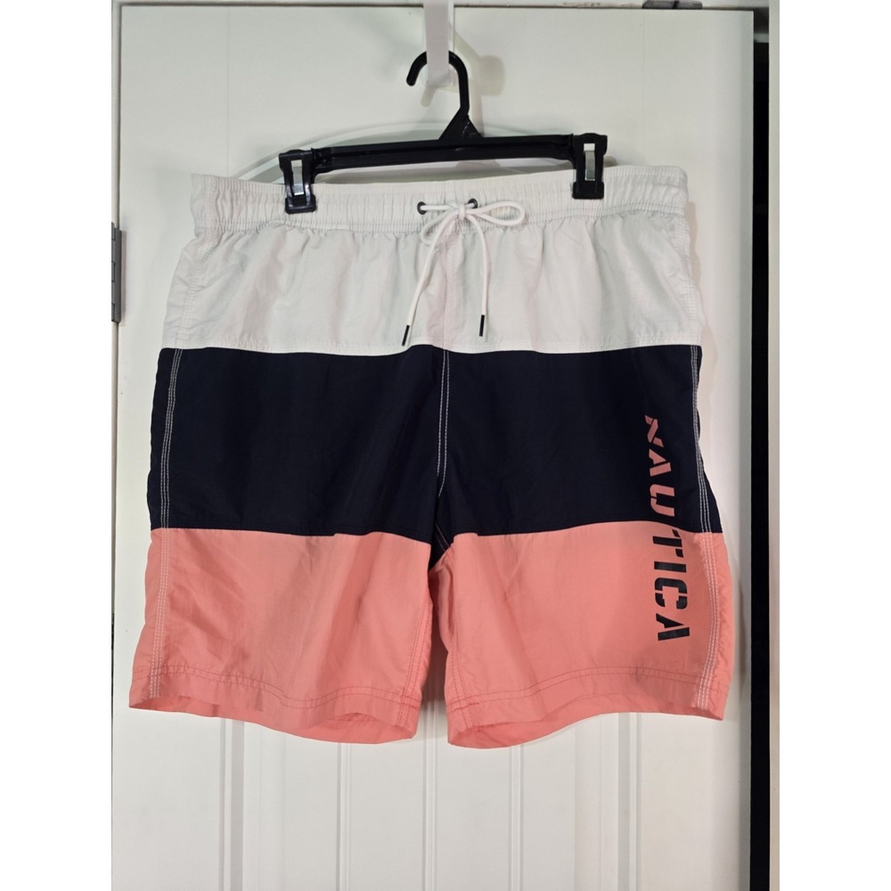 Nautica Swimsuit Trunks Men's L Surf Board Shorts Quick Dry Liner Pocket Beach